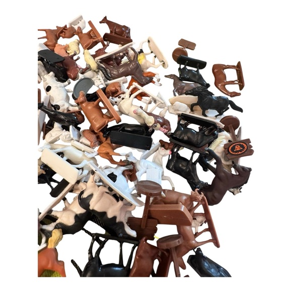 Vintage HO Scale Cows And Horses Figures Lot Micro Miniature Large Set - Picture 5 of 11